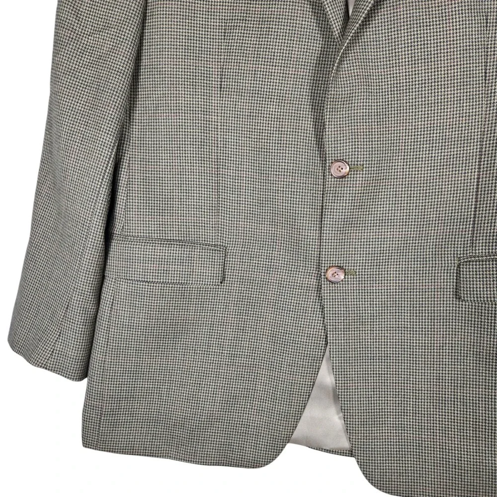 Lauren Ralph Lauren Sport Coat Mens Brown Houndstooth Plaid Blazer Long Jacket